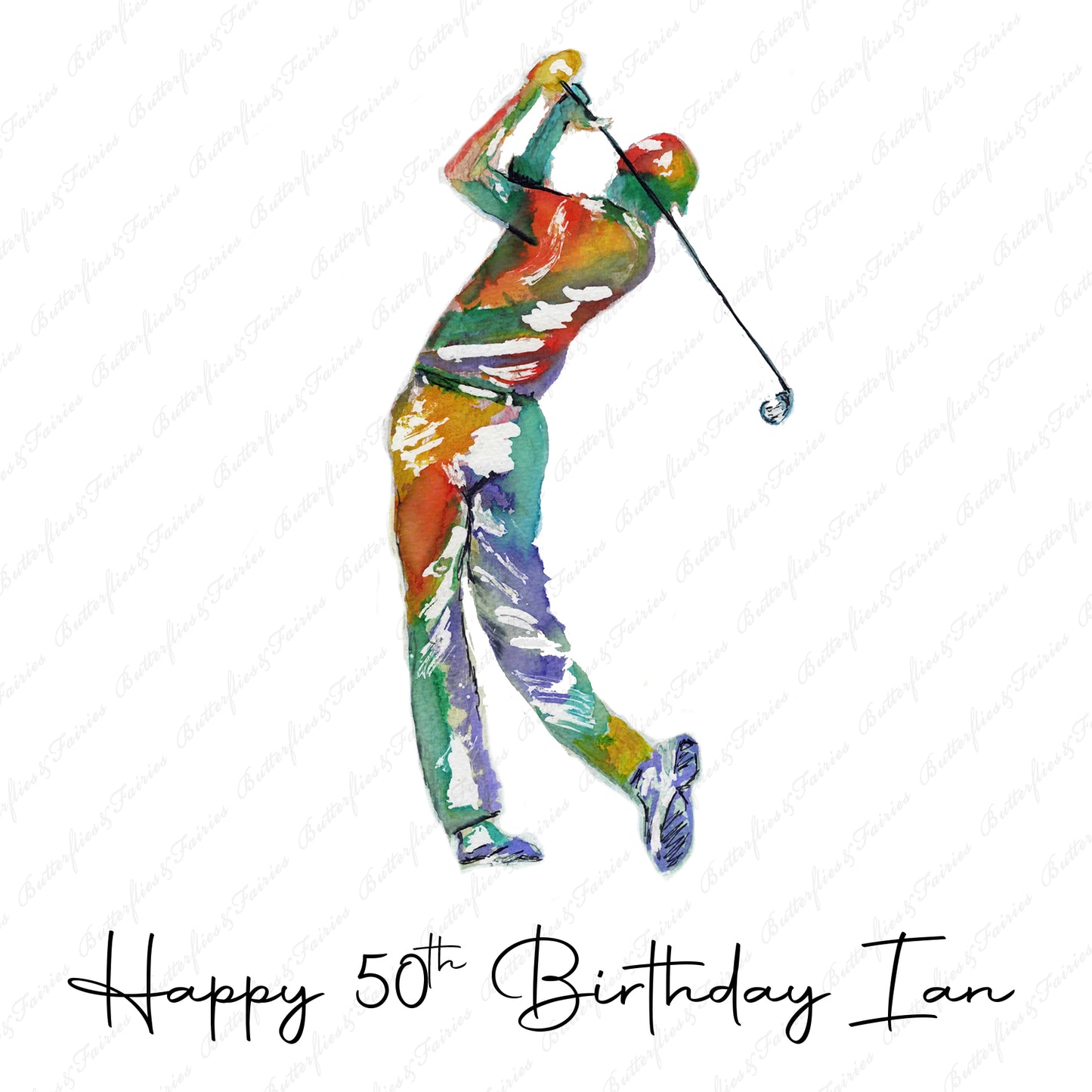 Personalised Golf Player Golfer Birthday Card