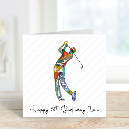 Personalised Golf Player Golfer Birthday Card