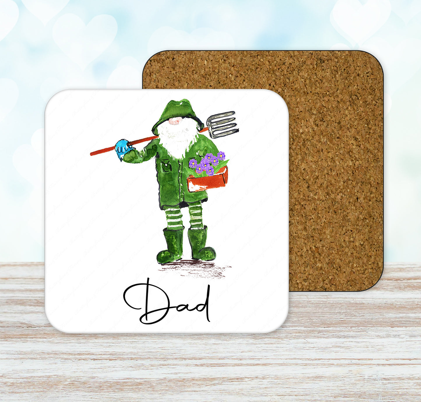Watercolour Gardening Mug and Coaster Set For Him