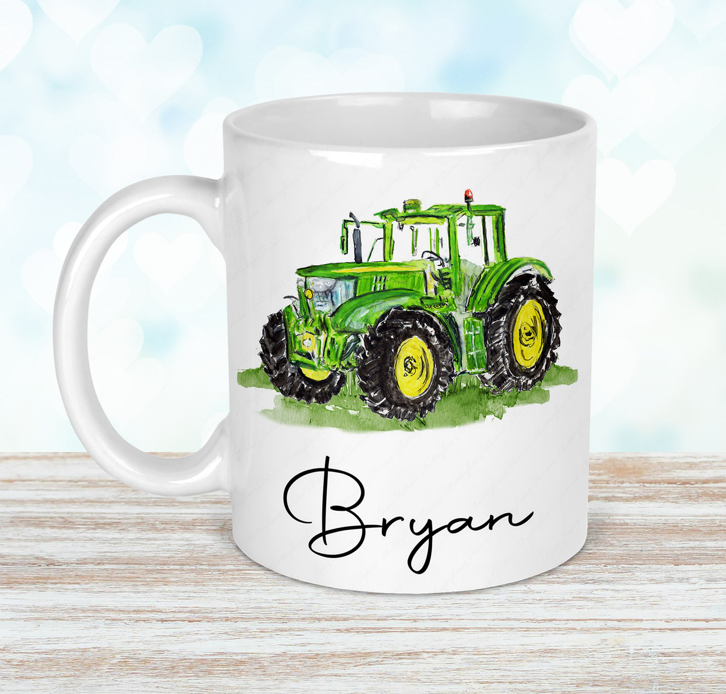 Personalised Tractor Mug and Coaster Set