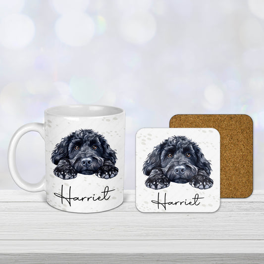 Personalised Cockapoo Mug – Custom Dog Gift with Name – Cute Black Cockapoo Design