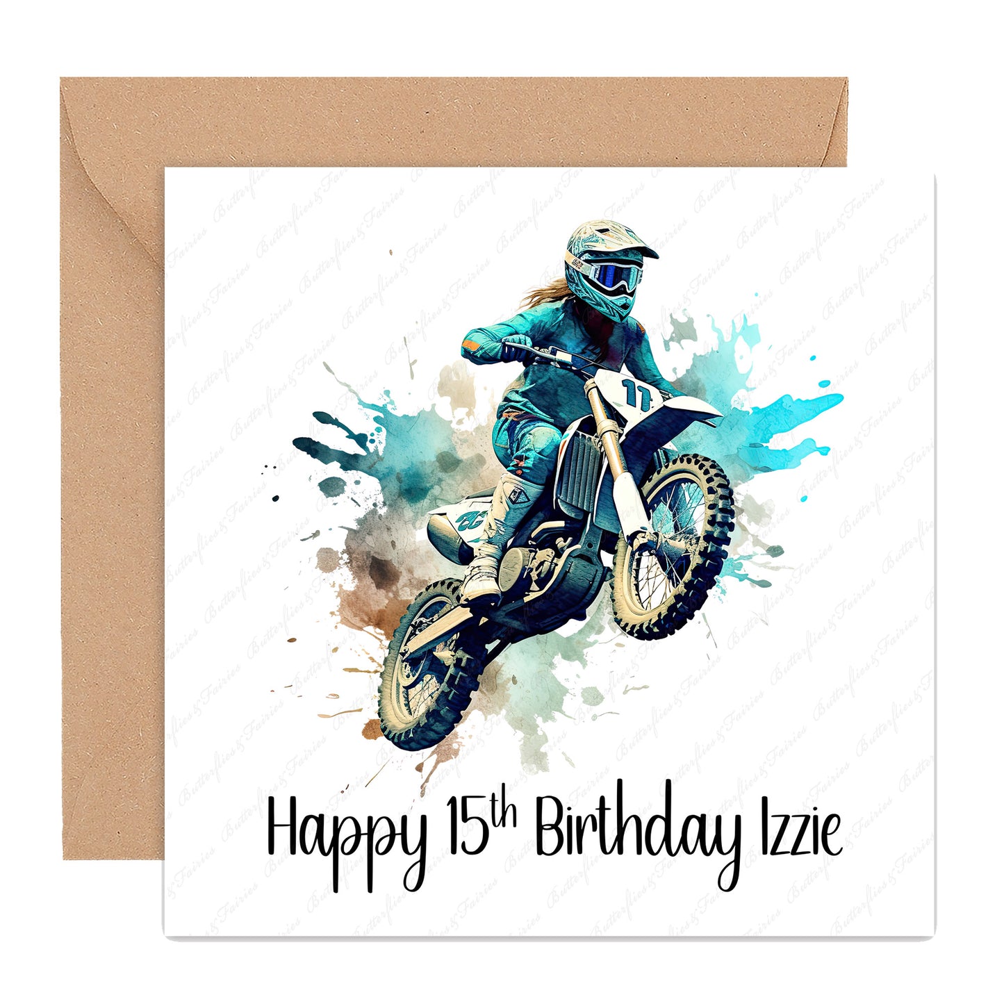 Personalised Motocross Birthday Card | Personalised Dirt Bike Birthday Card