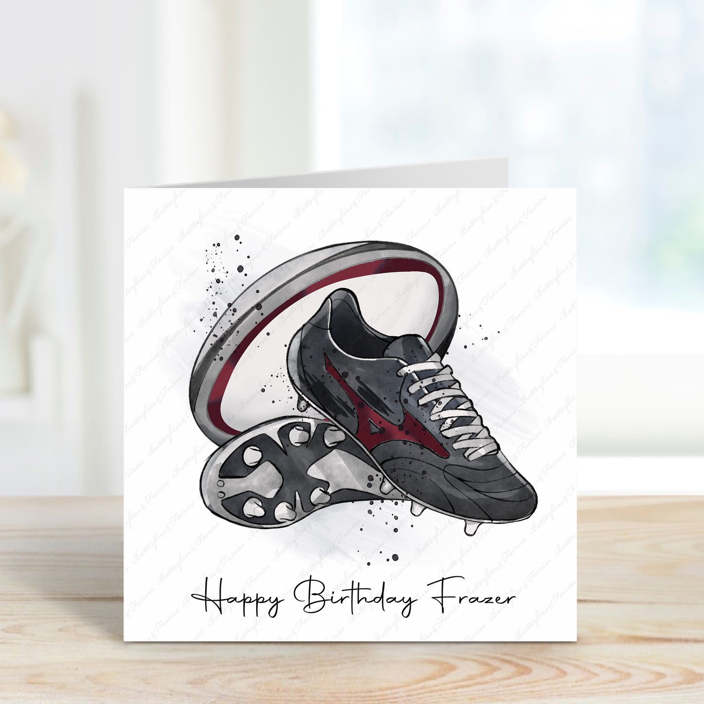 Personalised Rugby Birthday Card - Lots of Colour Options Available