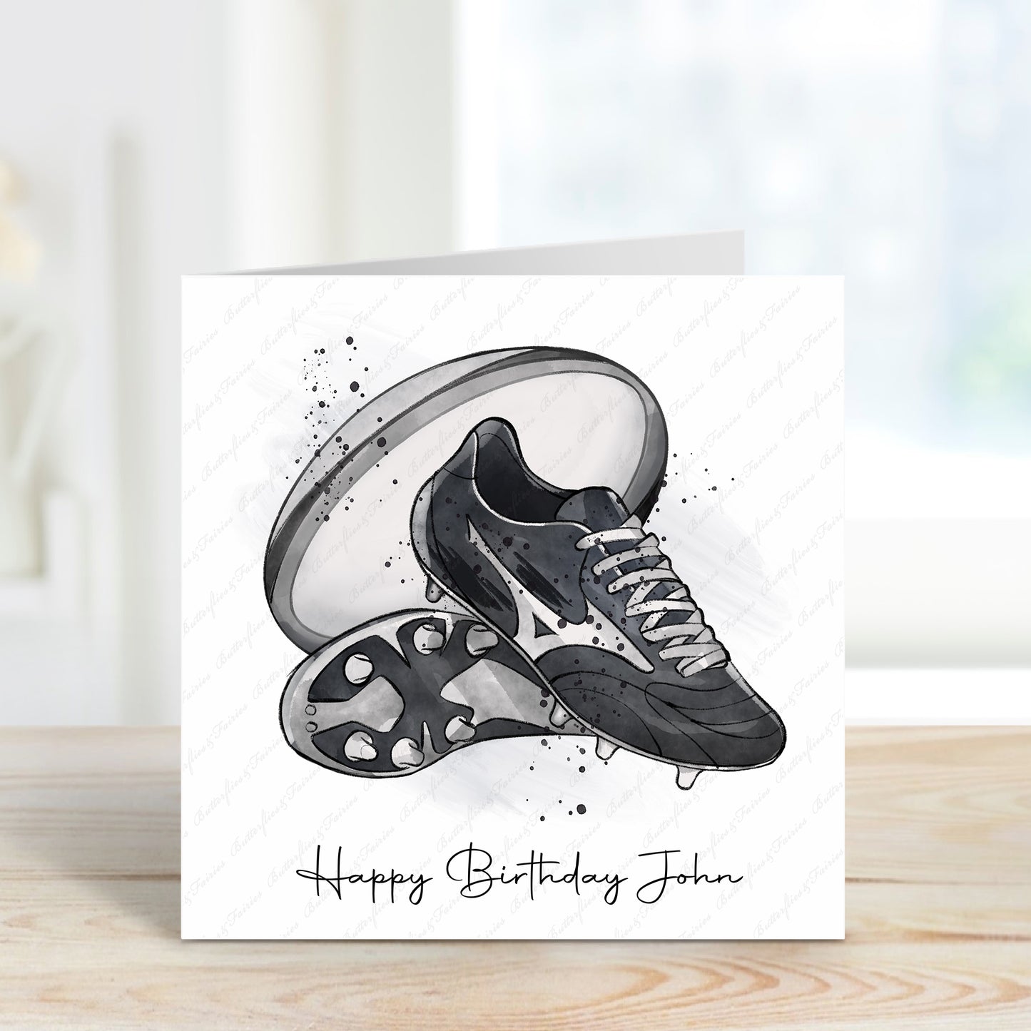 Personalised Rugby Birthday Card - Lots of Colour Options Available
