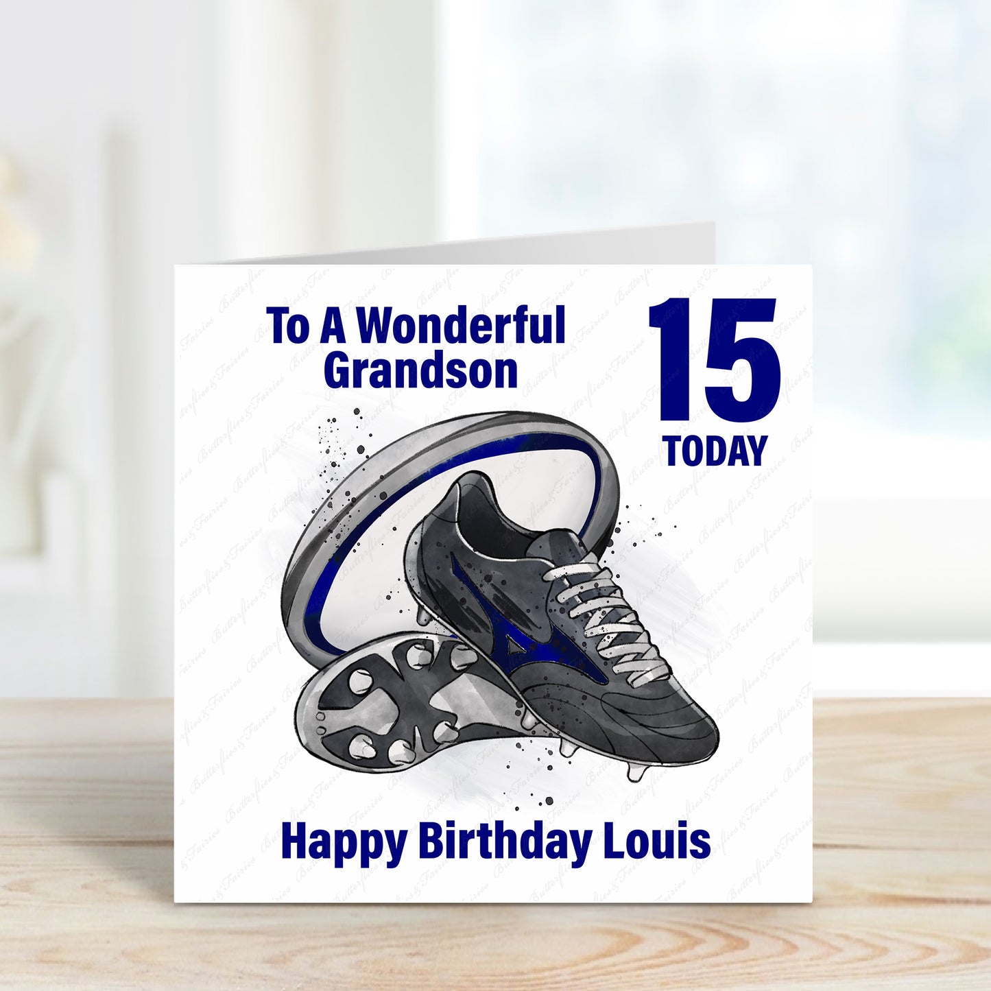 Personalised Rugby Birthday Card - Lots of Kit Colours Available
