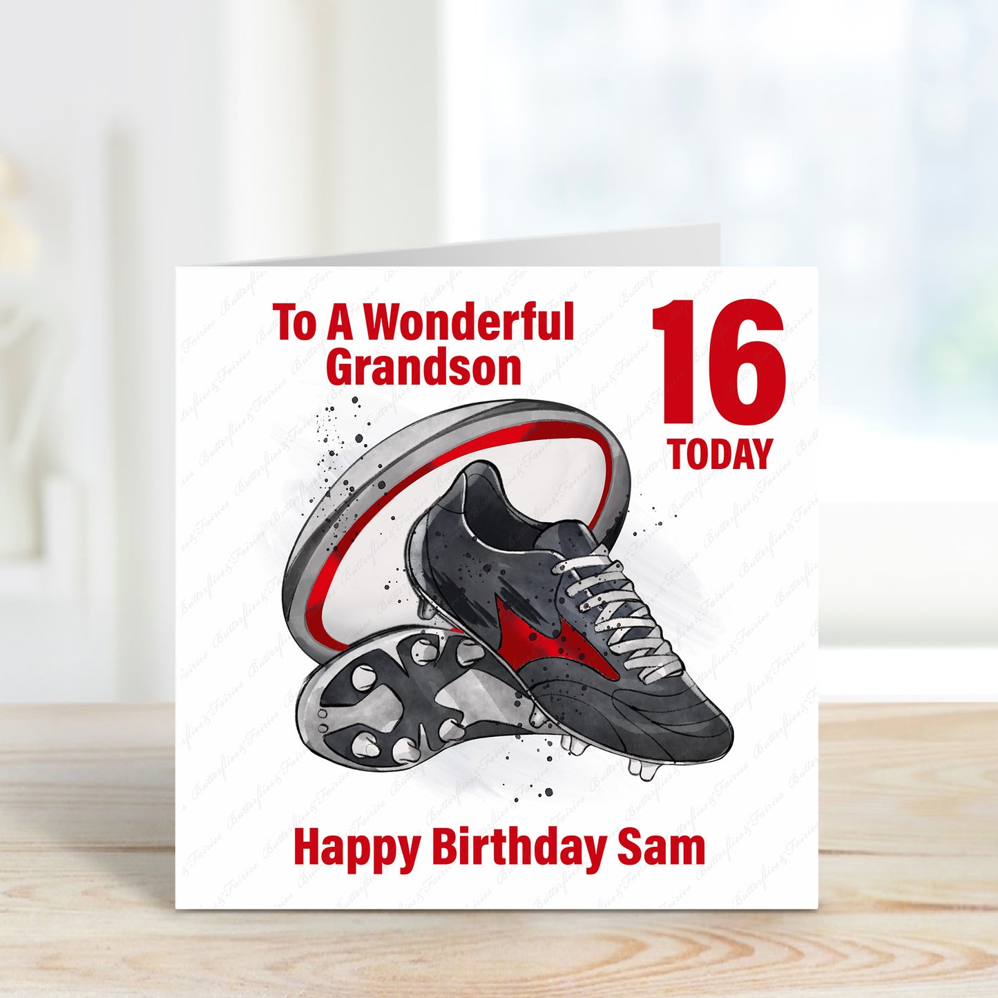 Personalised Rugby Birthday Card - Lots of Kit Colours Available