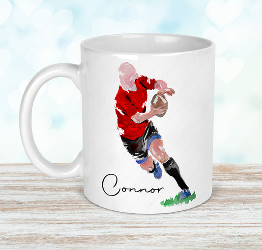 Personalised Rugby Mug and Coaster Set
