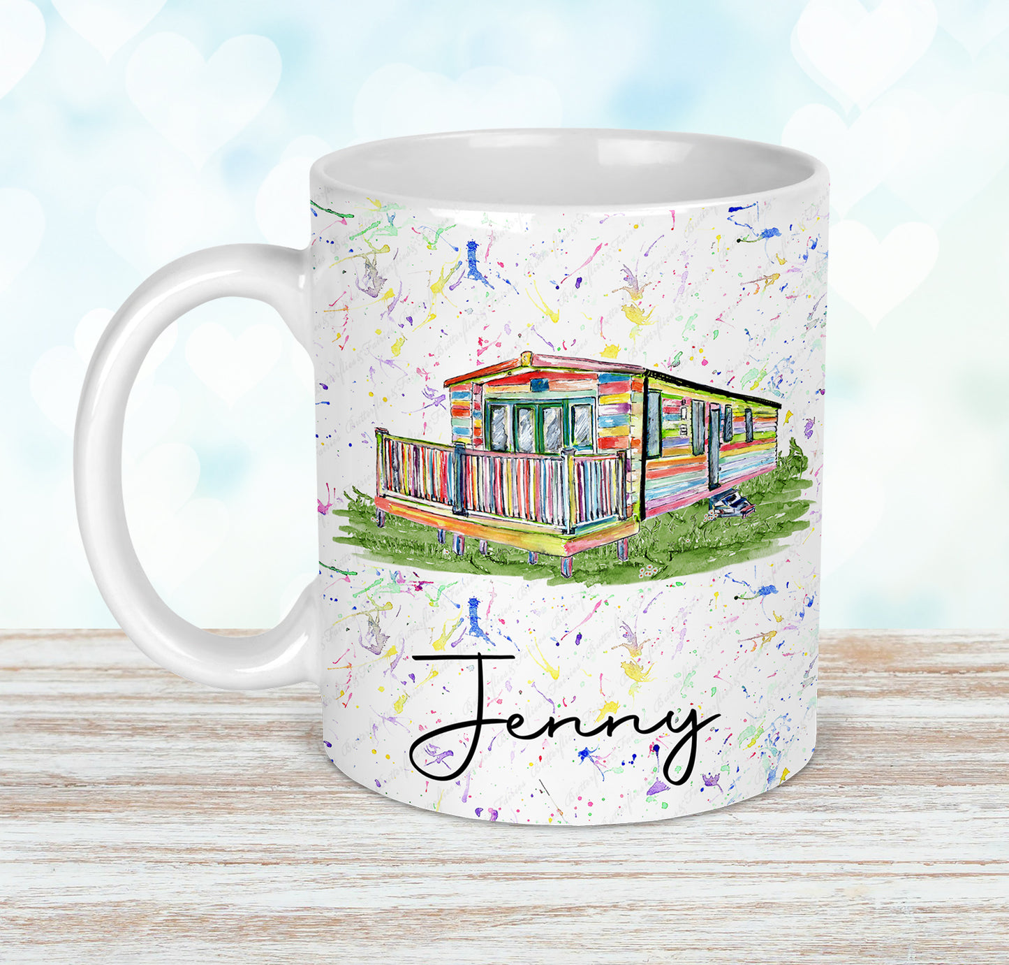 Personalised Static Caravan Mobile Home Mug and Coaster Set