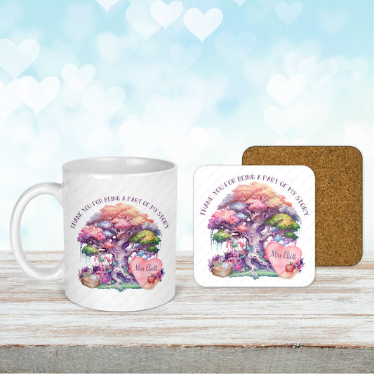 Personalised Thank You Mug & Coaster Set for a Teacher