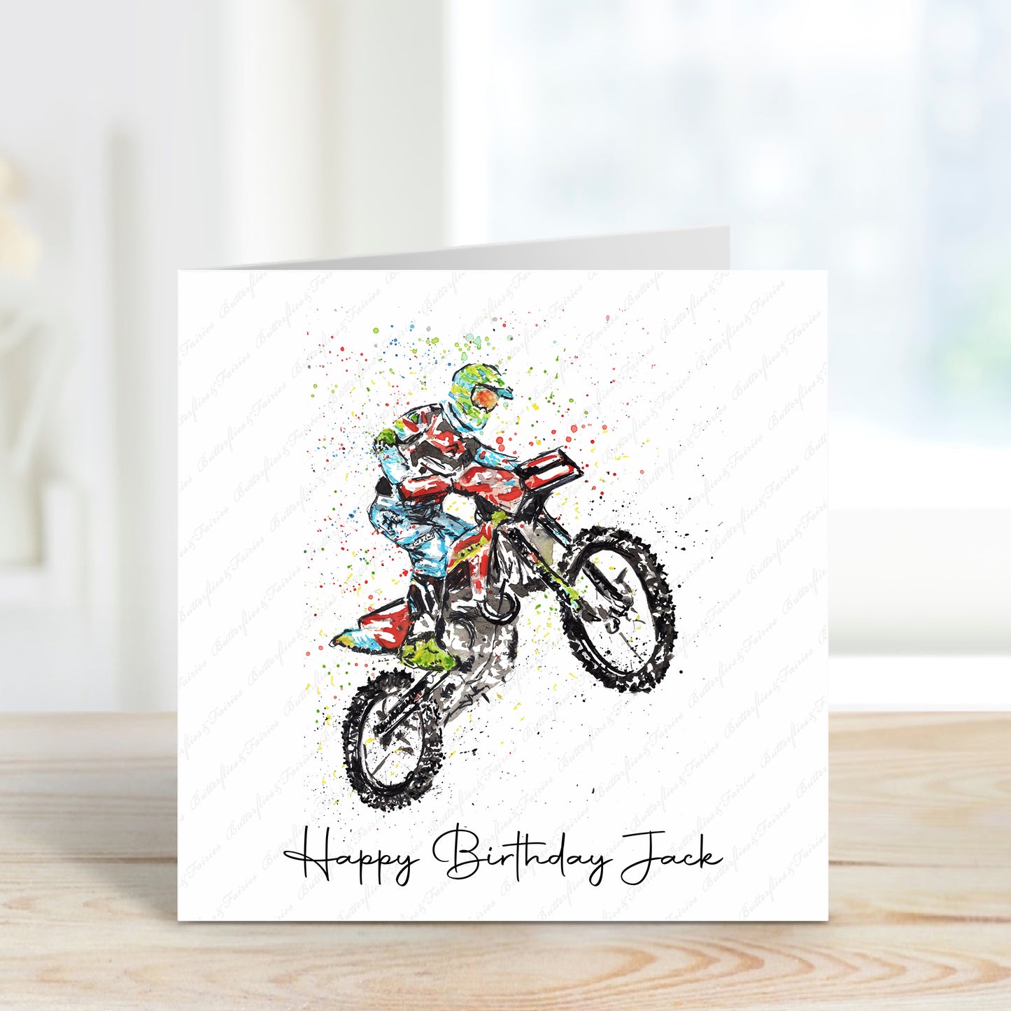 Personalised Motocross Birthday Card | Personalised Dirt Bike Birthday Card