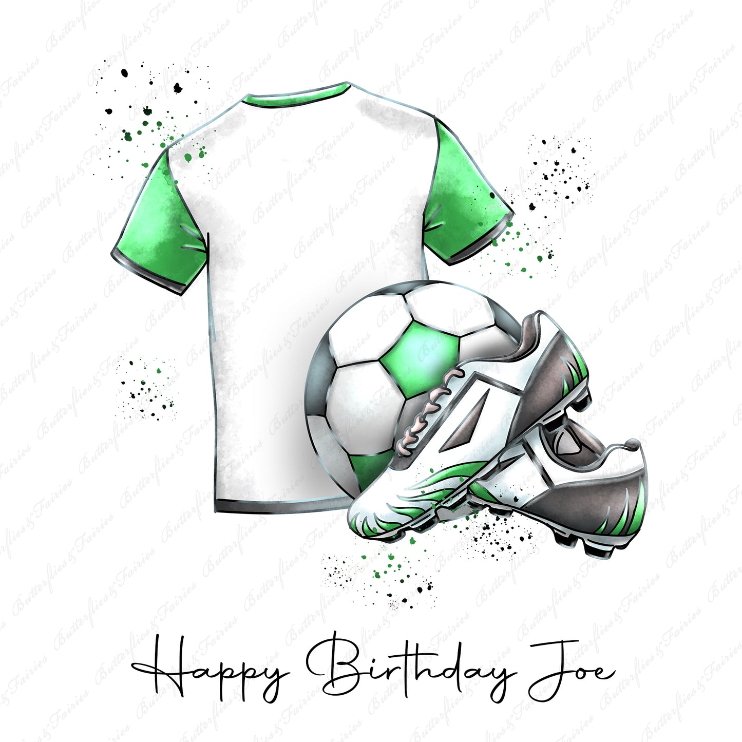 Personalised Football Birthday Card - Lots of kit colours available