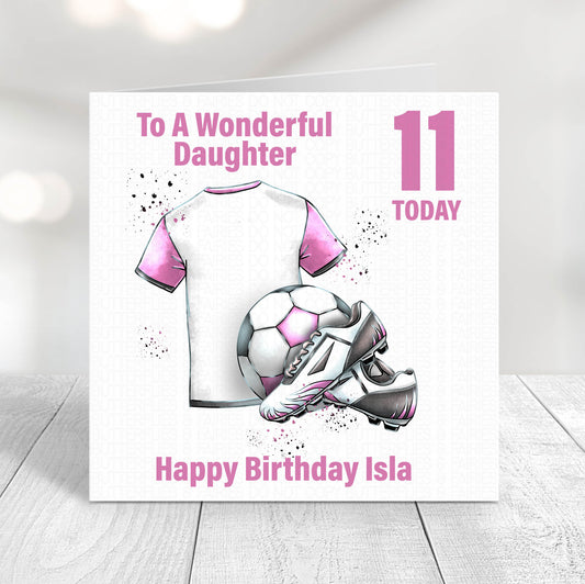 Personalised Football Birthday Card - Lots of kit colours available