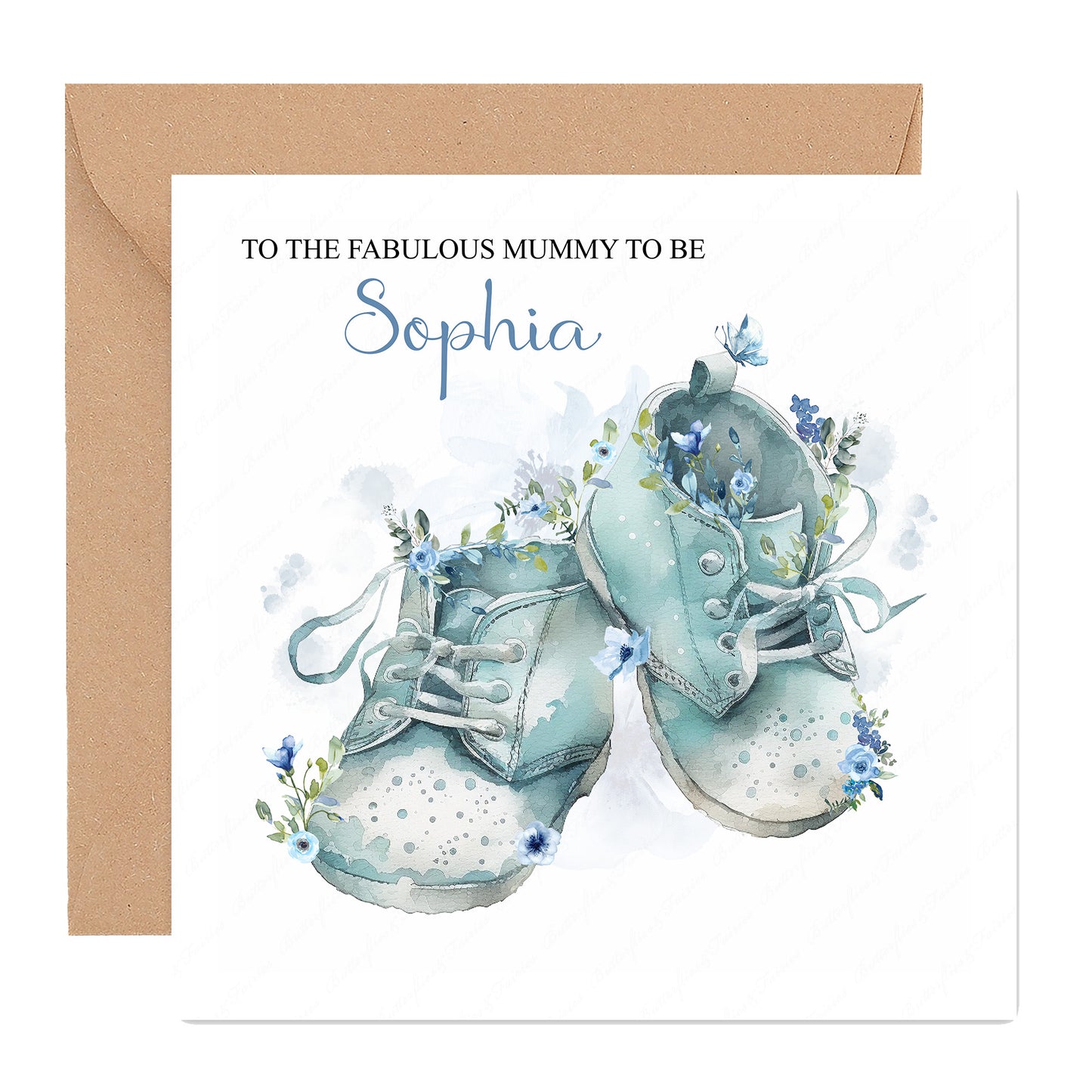 Personalised Blue Baby Shower Card