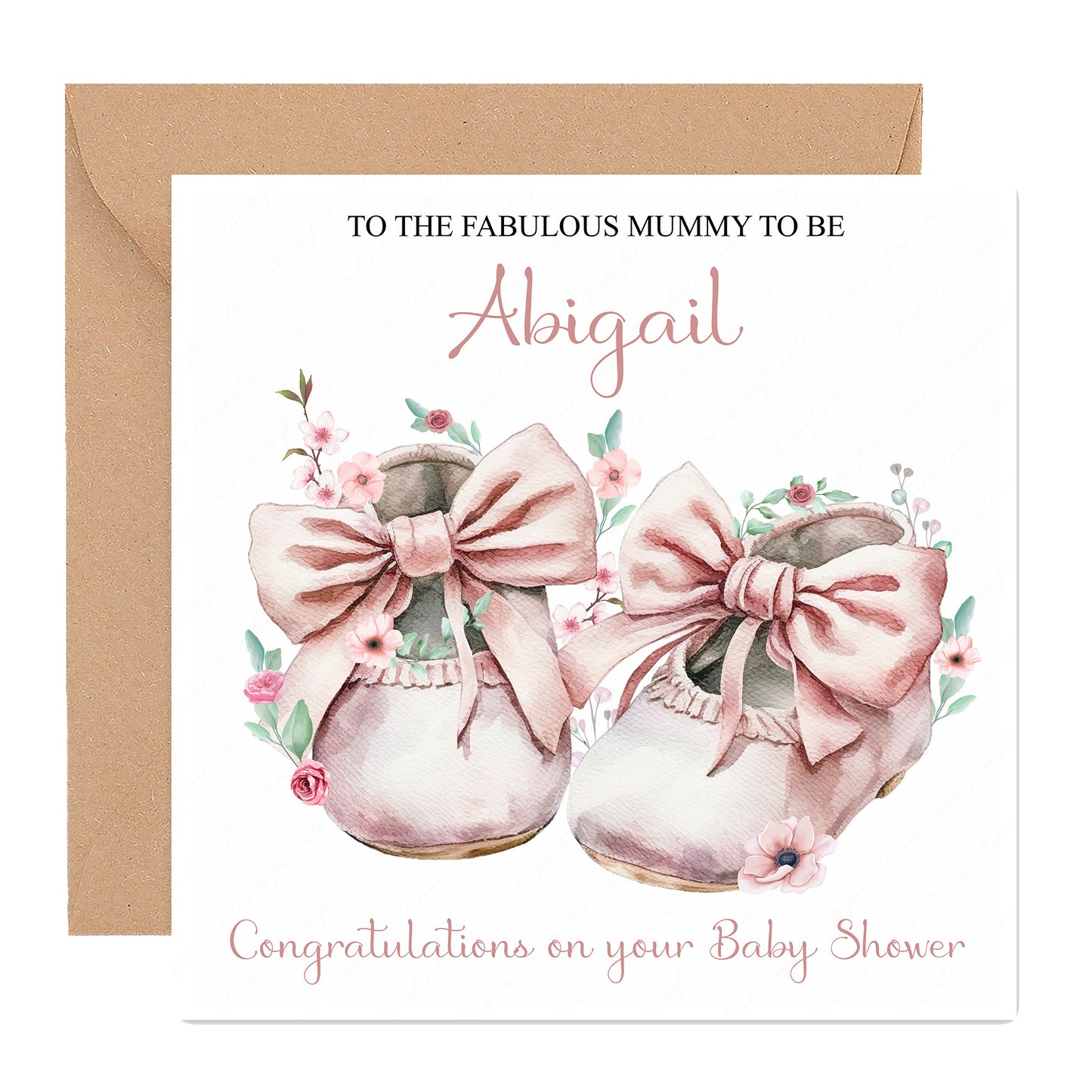 Personalised Pink Baby Shower Card