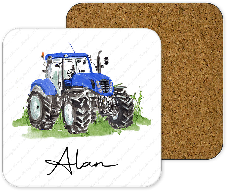 Personalised Tractor Mug and Coaster Set