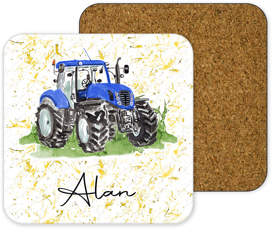 Personalised Tractor Mug and Coaster Set