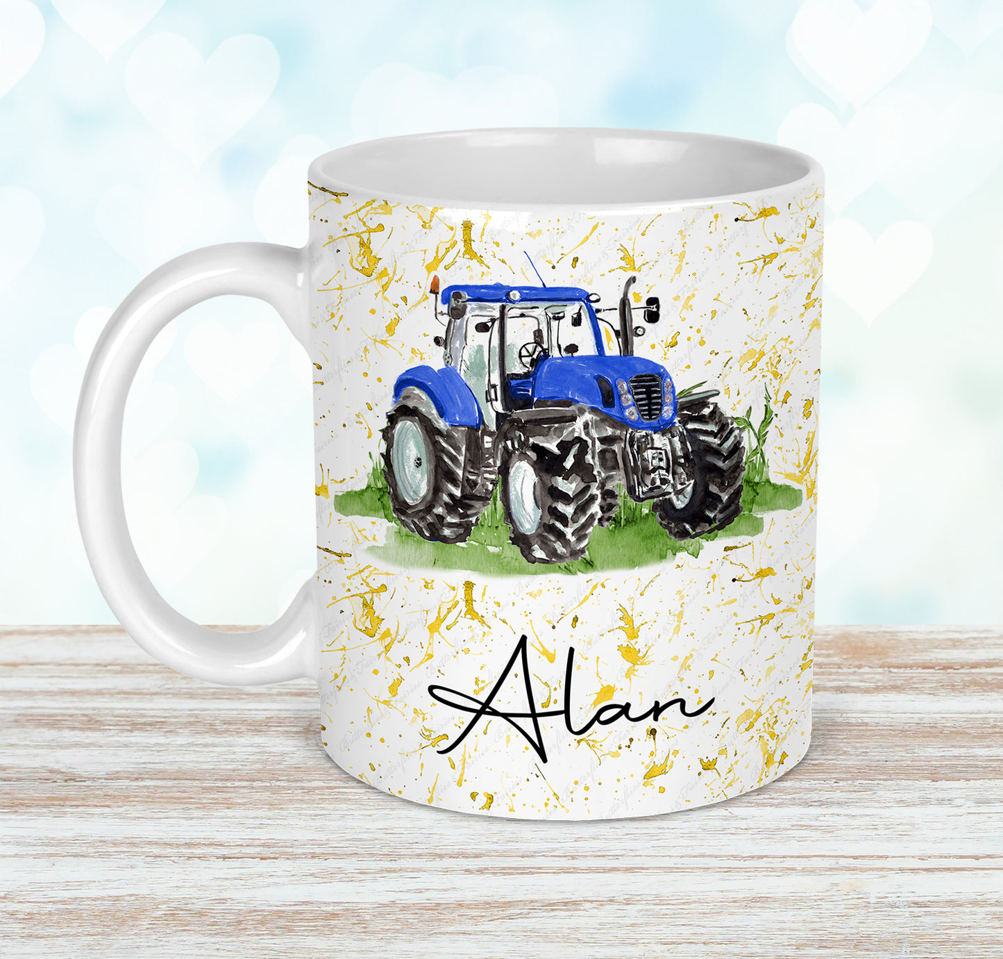 Personalised Tractor Mug and Coaster Set