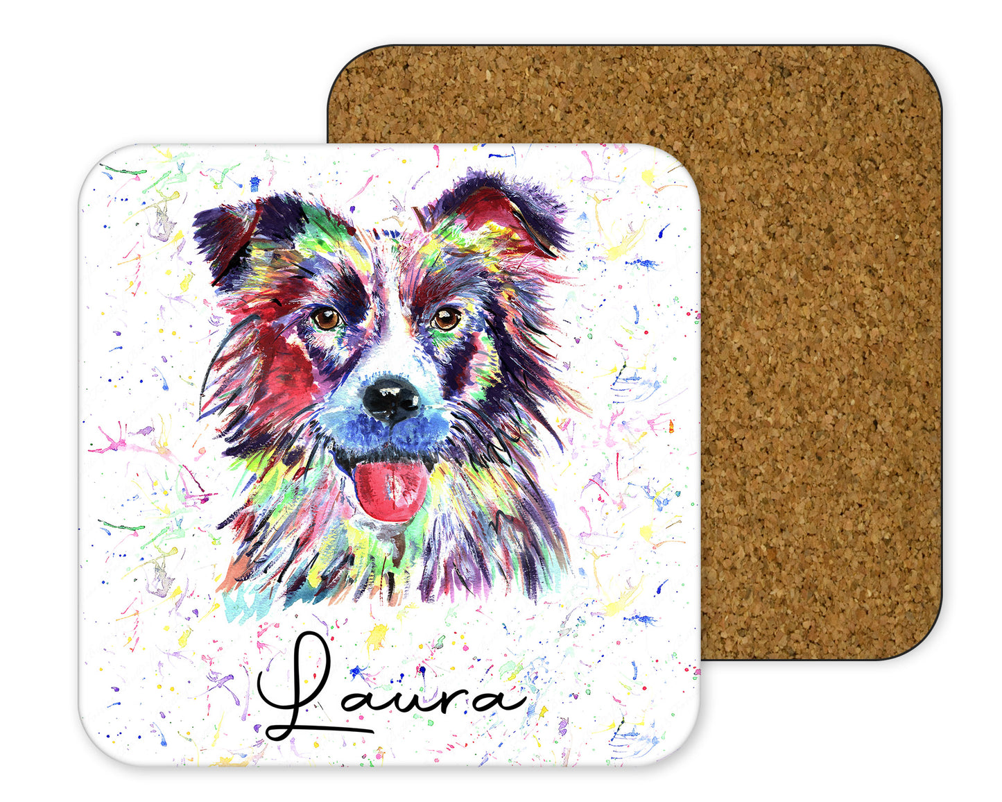 Personalised Border Collie Dog Mug and Coaster Set