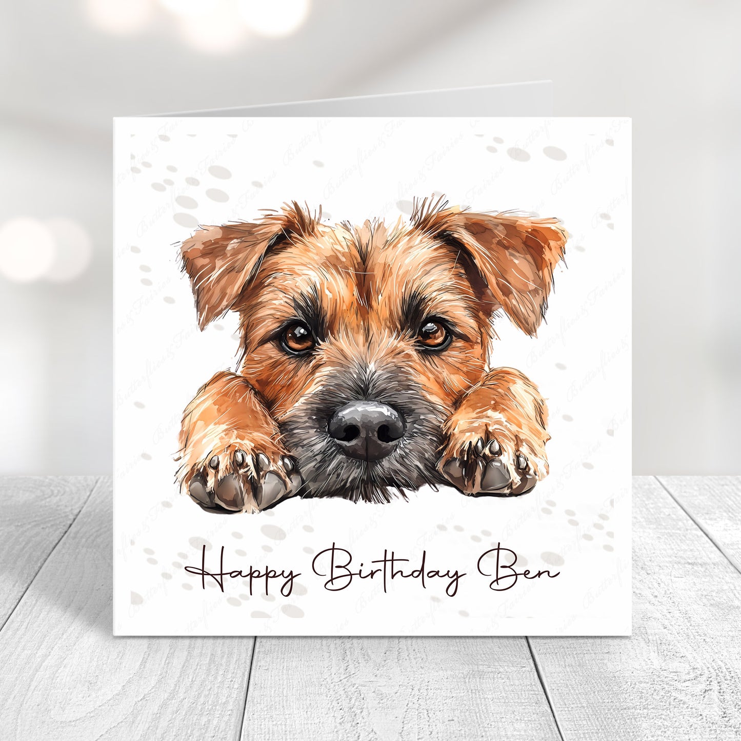 Personalised Border Terrier Birthday Card – Cute Dog Lover Card
