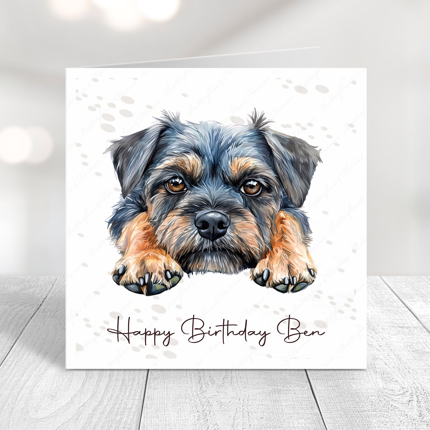 Personalised Border Terrier Birthday Card – Cute Dog Lover Card
