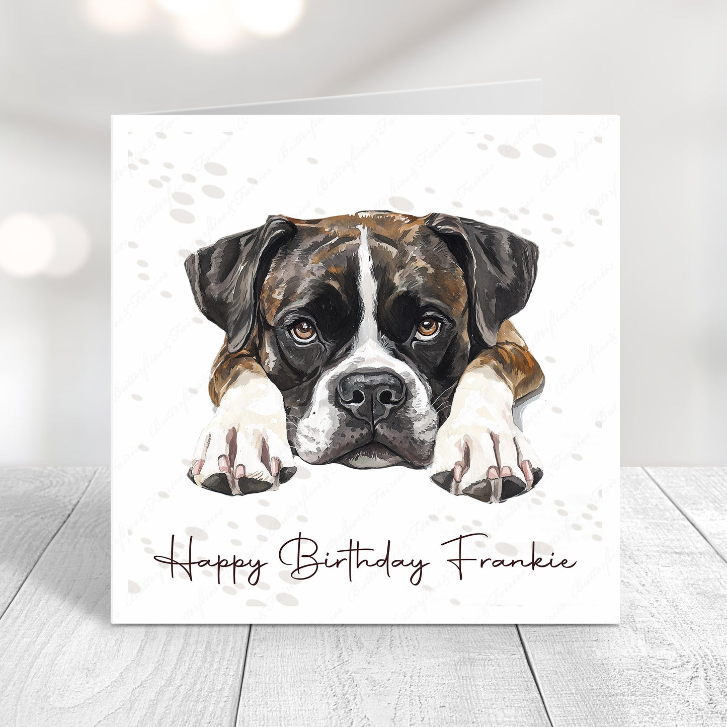 Personalised Boxer Birthday Card – Cute Dog Lover Card