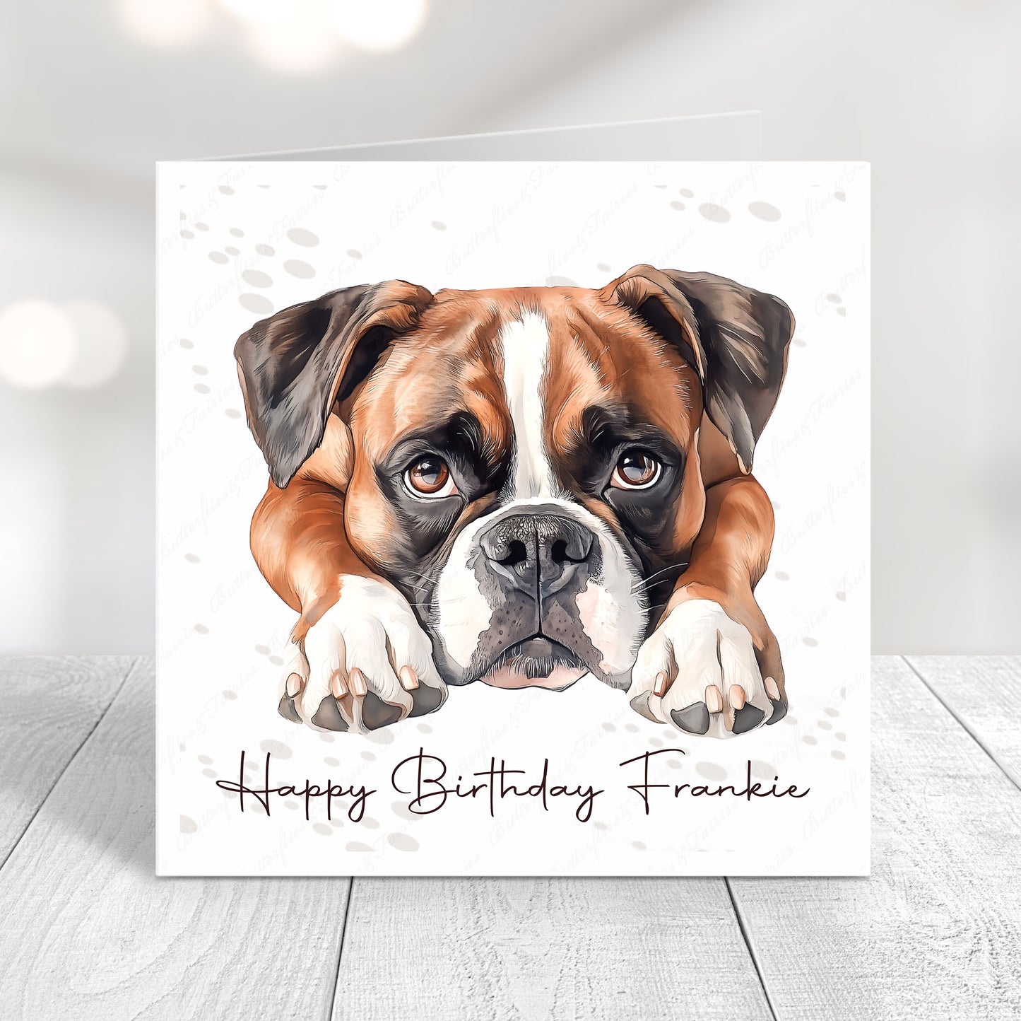 Personalised Boxer Birthday Card – Cute Dog Lover Card