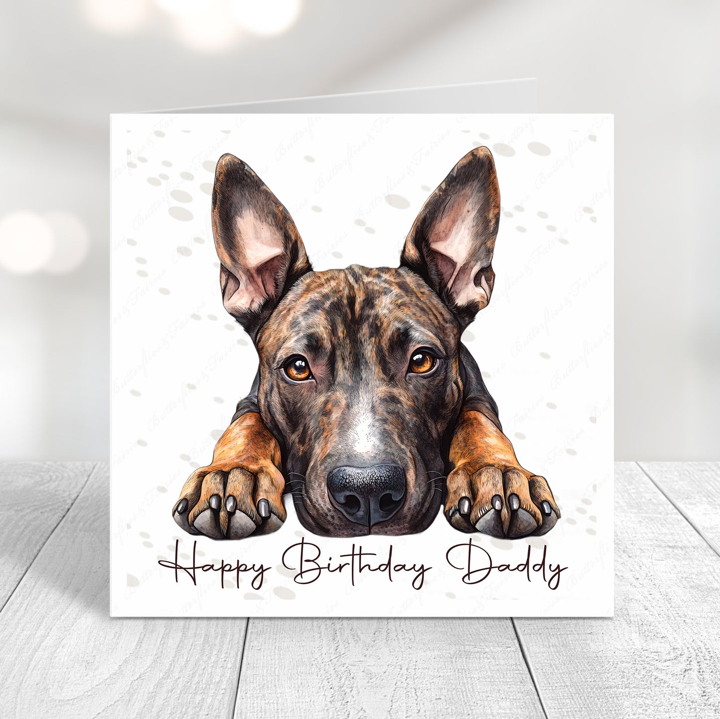 Personalised Bull Terrier Birthday Card – Cute Dog Lover Card