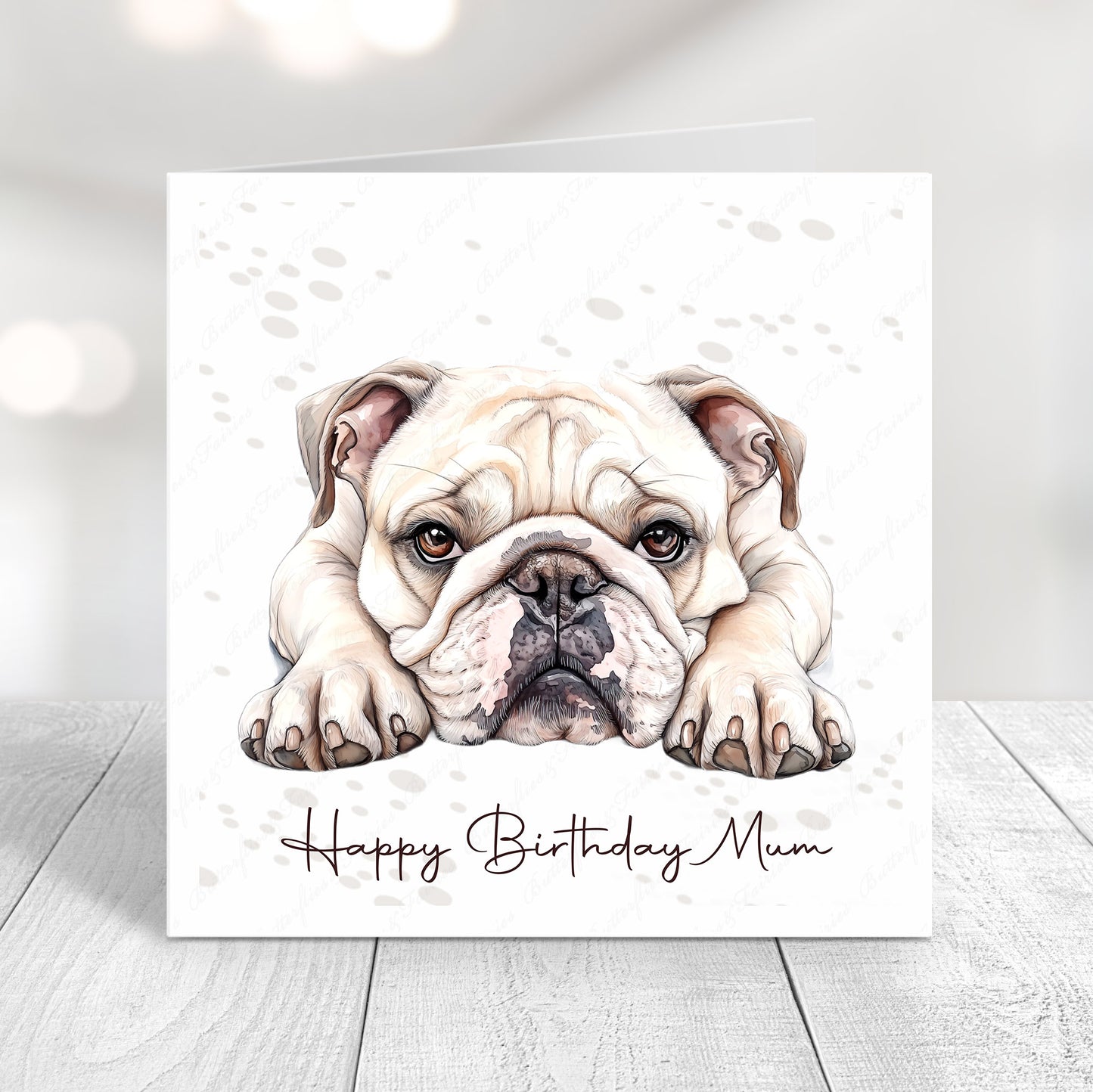 Personalised Bulldog Birthday Card – Cute Dog Lover Card