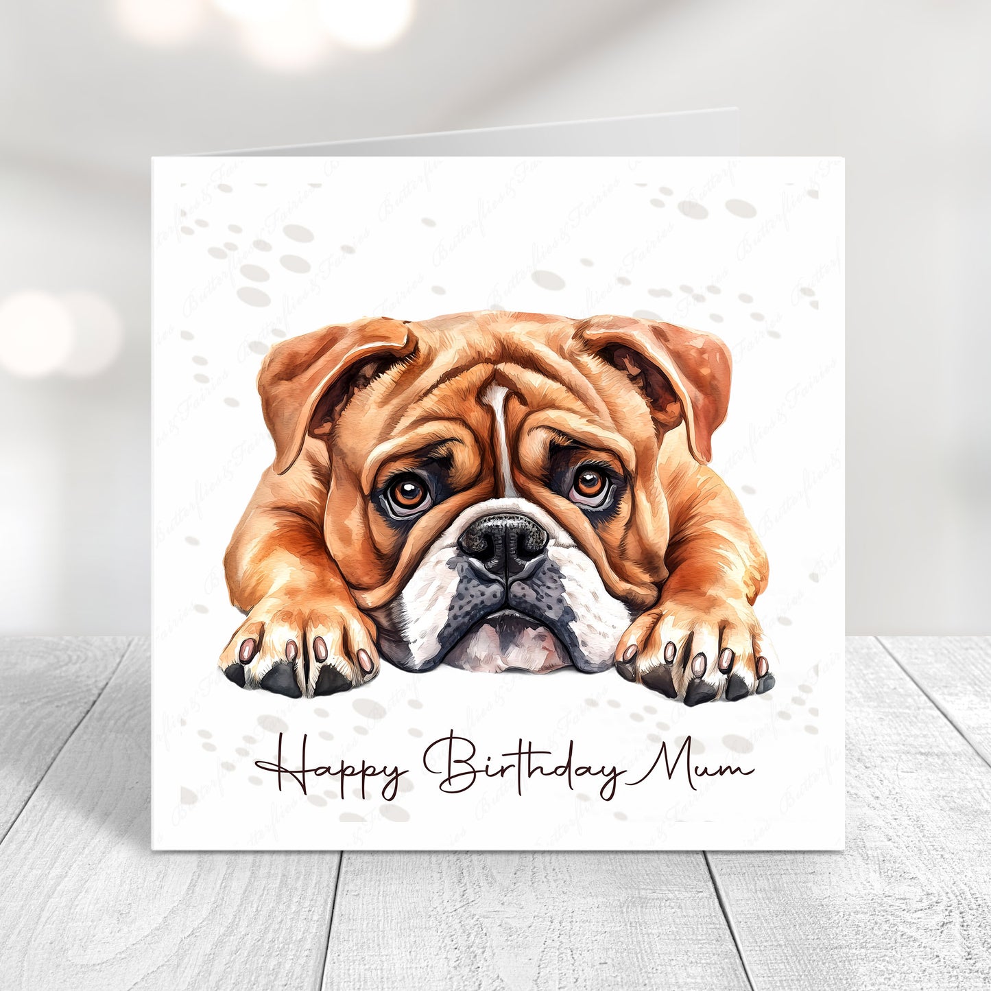 Personalised Bulldog Birthday Card – Cute Dog Lover Card