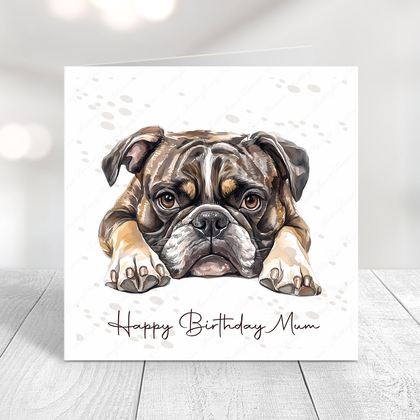 Personalised Bulldog Birthday Card – Cute Dog Lover Card
