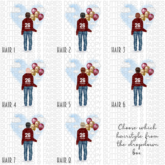 Personalised School Leaver Card 2026 – Boy with Burgundy Leavers Hoodie | Last Day of School Card