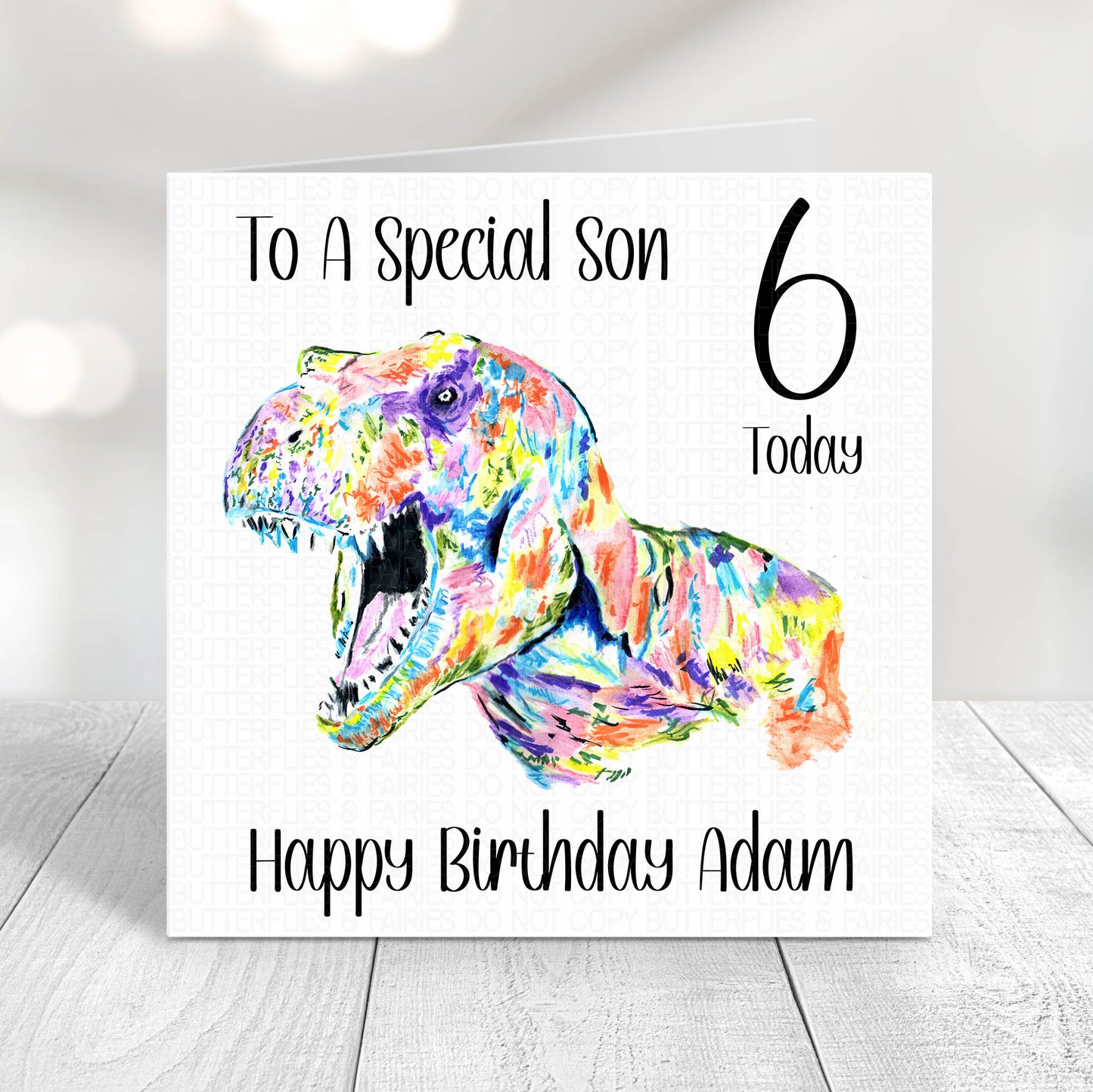 Personalised T-Rex Dinosaur Birthday Card