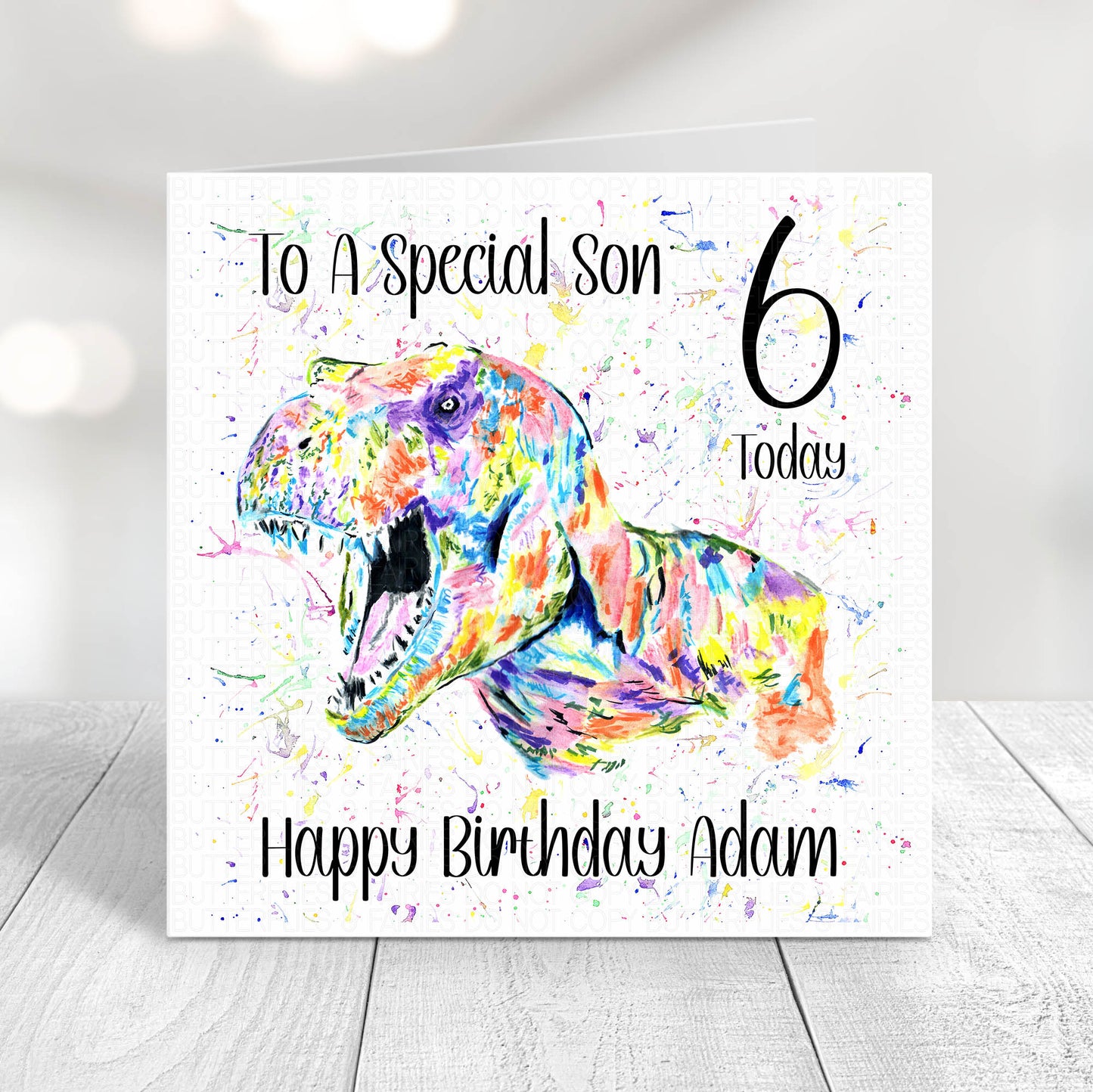 Personalised T-Rex Dinosaur Birthday Card