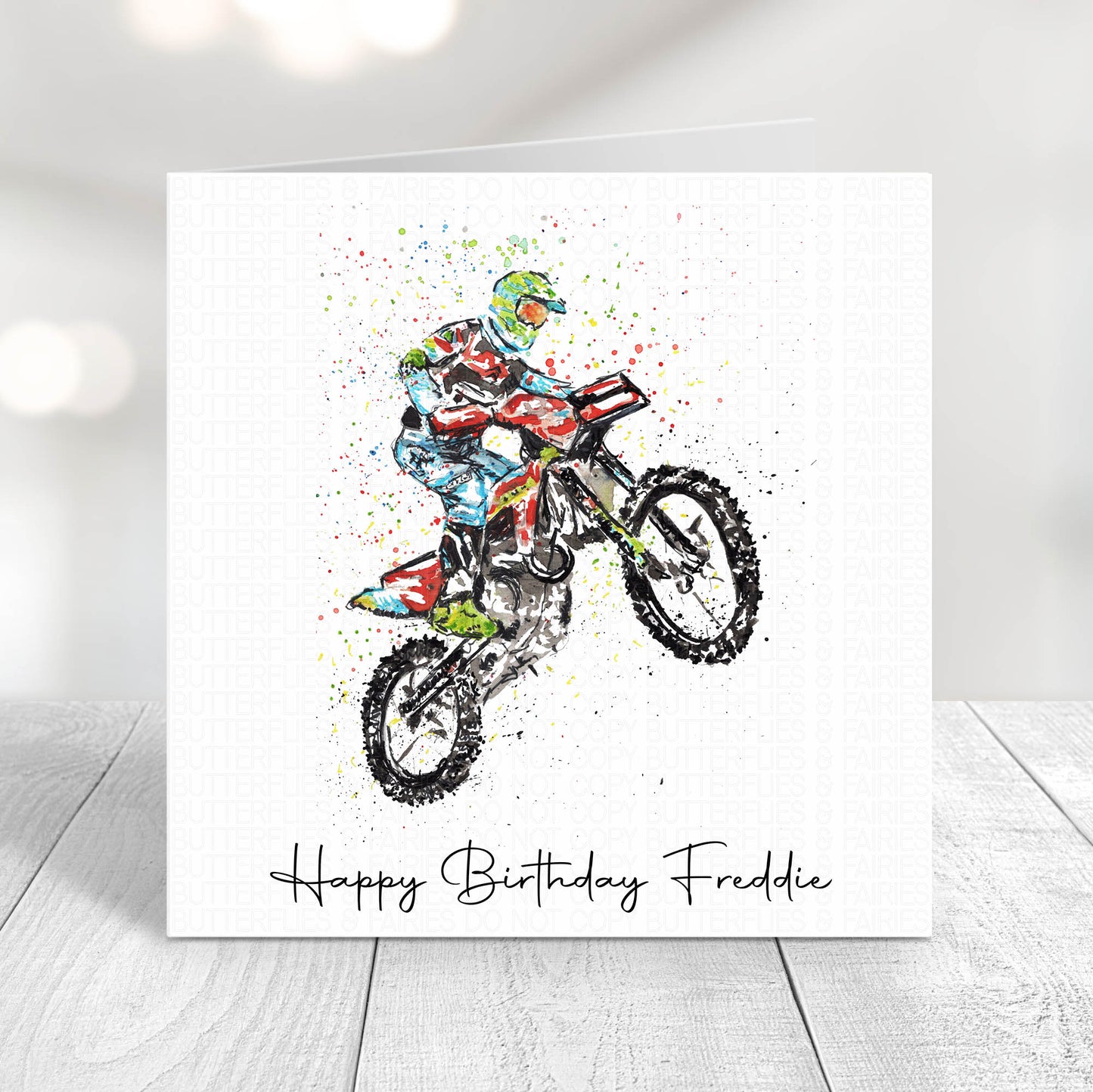 Personalised Motocross Birthday Card | Personalised Dirt Bike Birthday Card