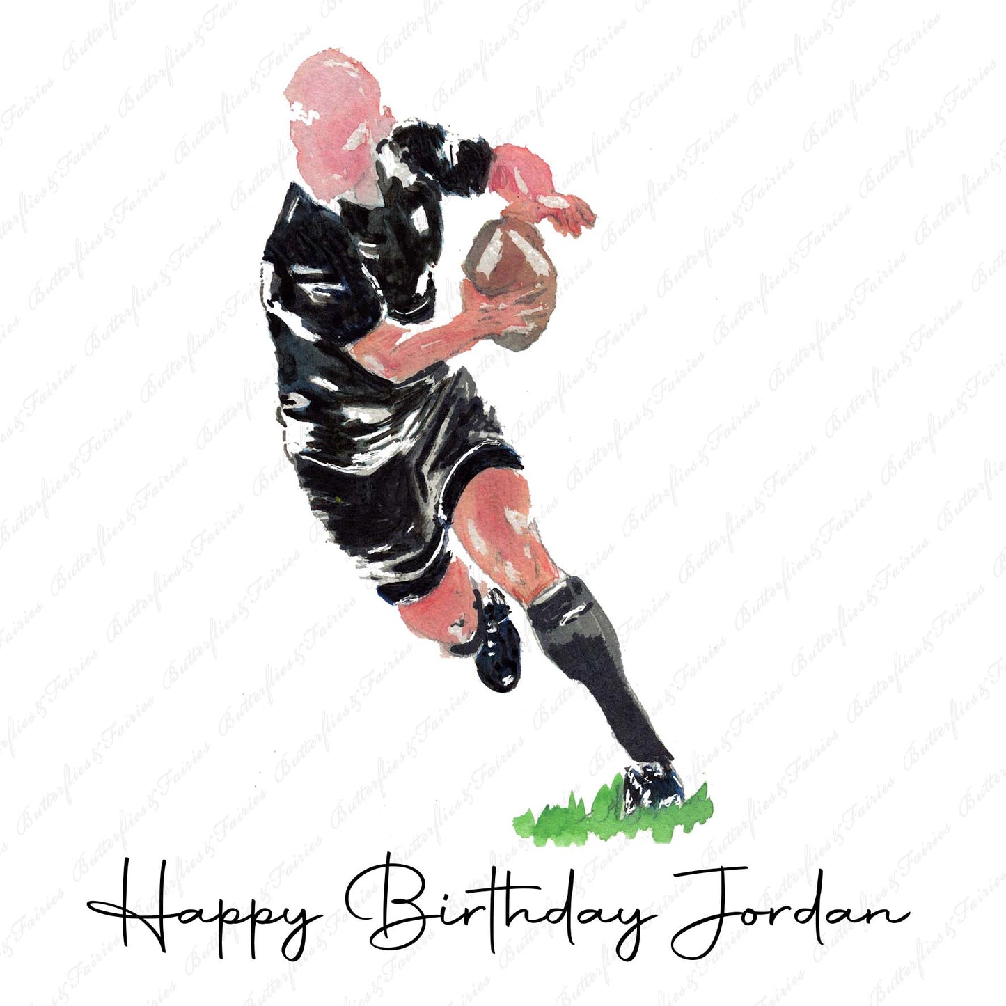 Personalised Rugby Player Birthday Card