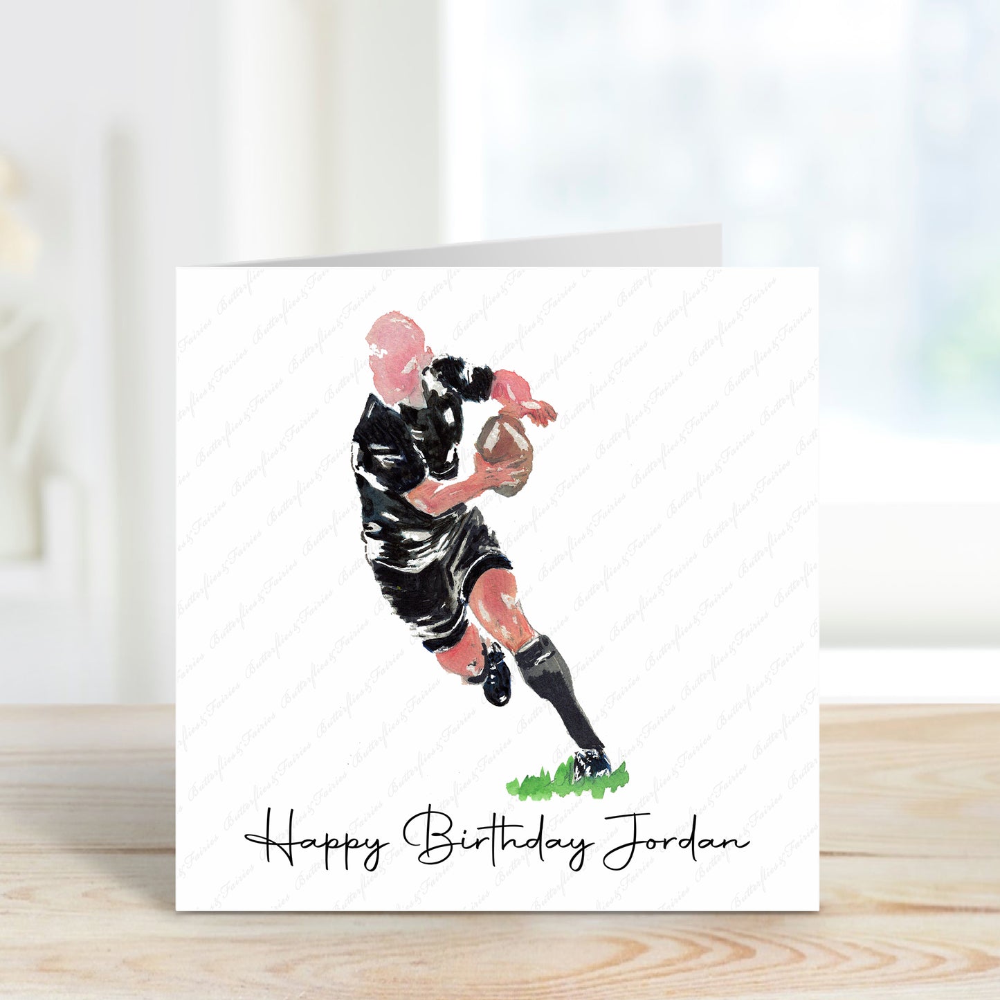 Personalised Rugby Player Birthday Card