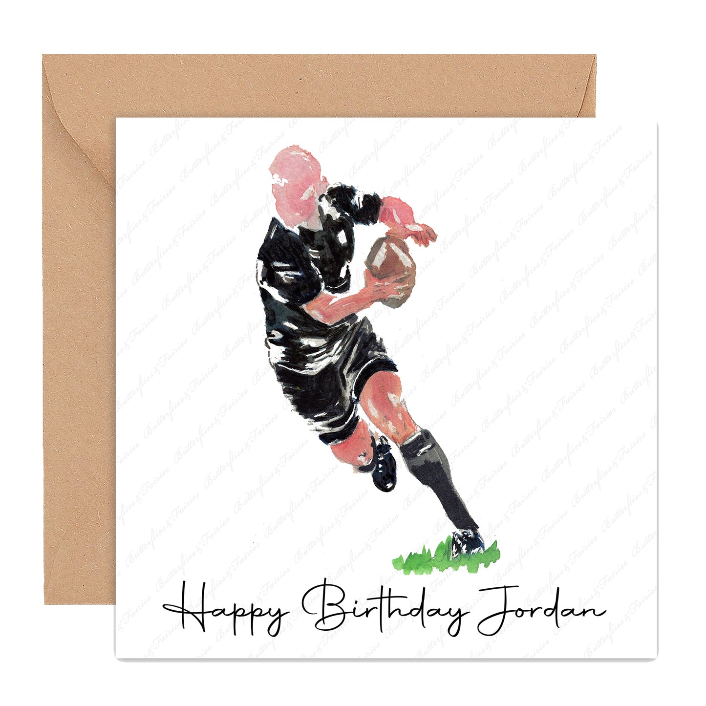 Personalised Rugby Player Birthday Card