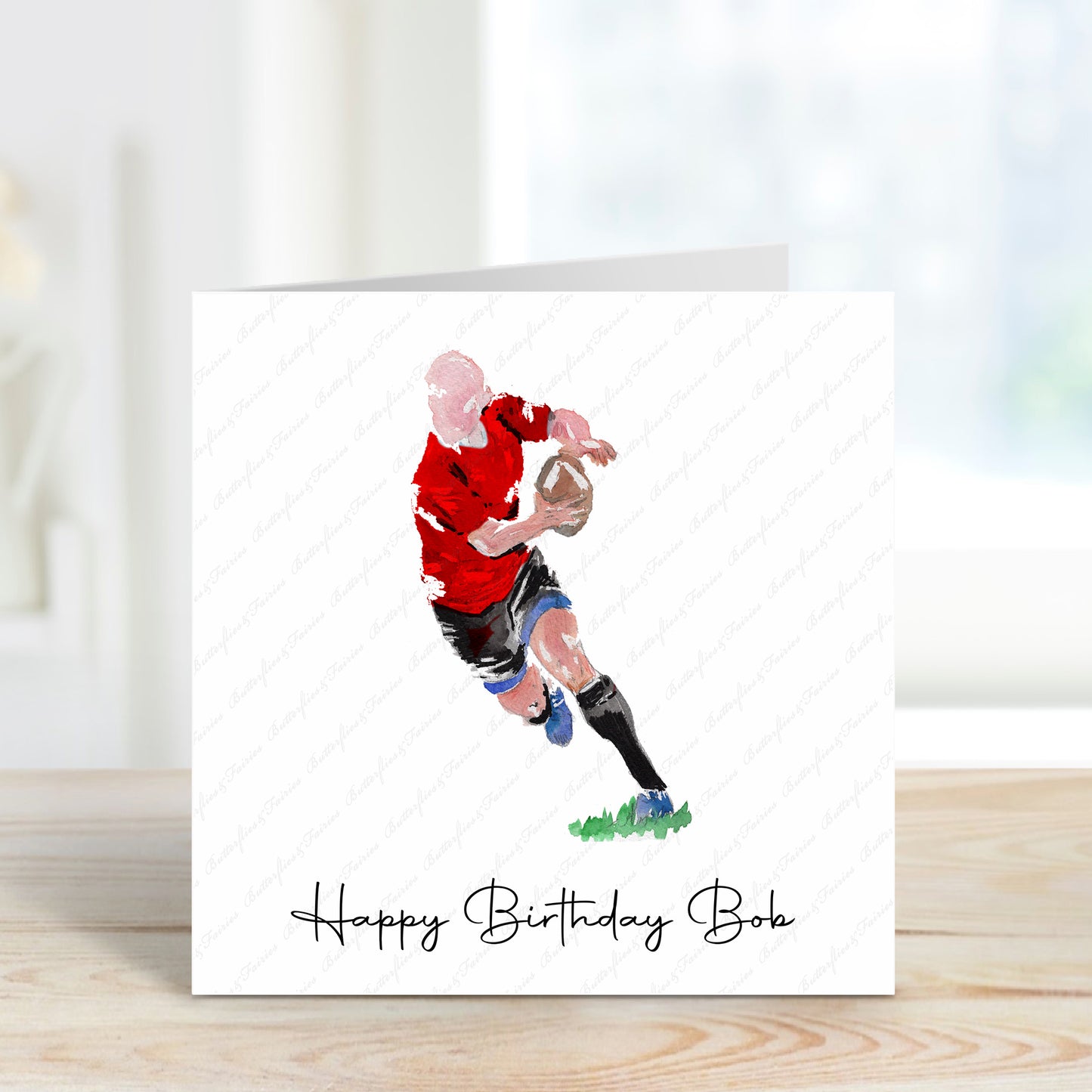 Personalised Rugby Player Birthday Card