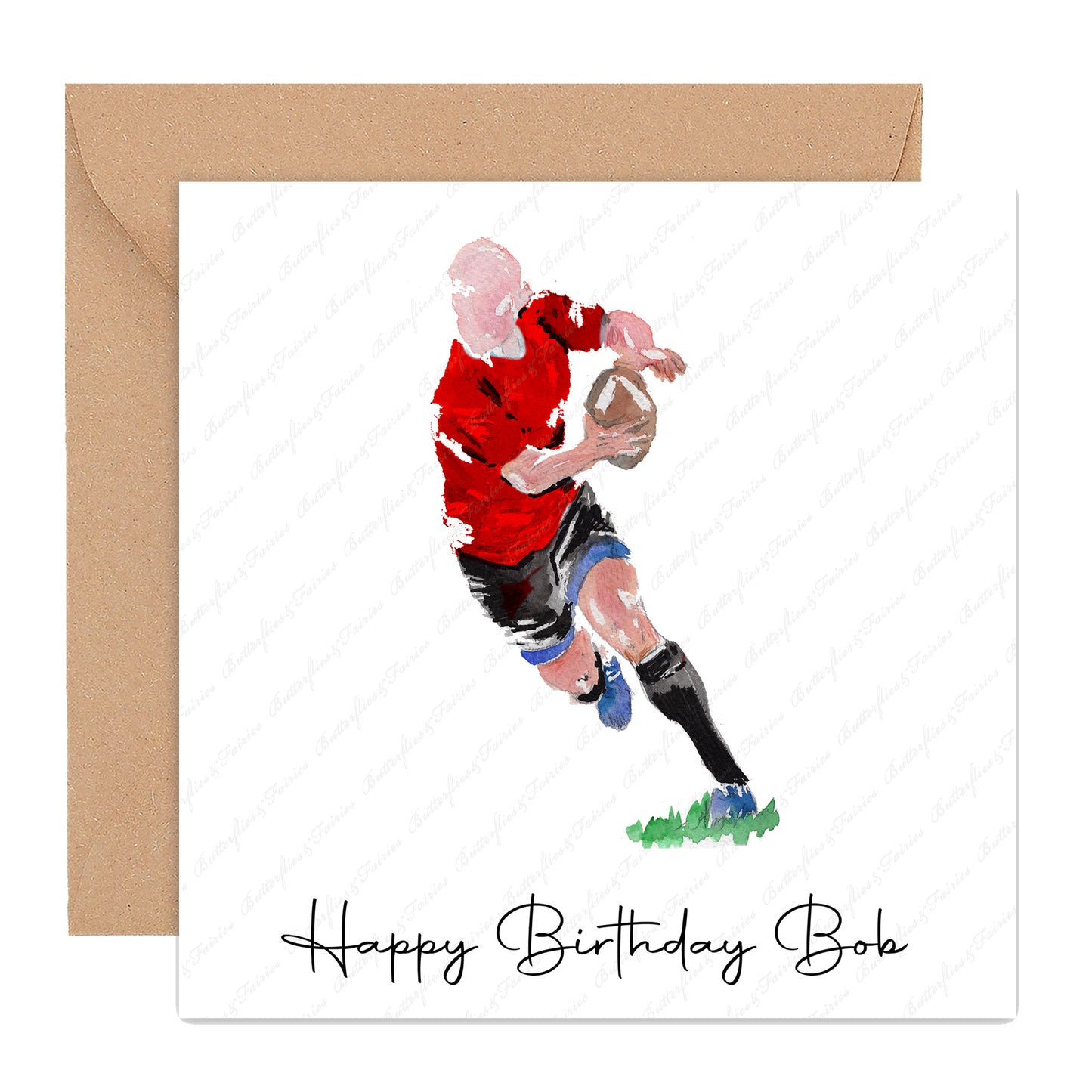 Personalised Rugby Player Birthday Card