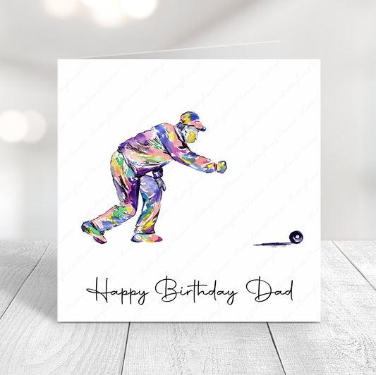 Personalised Crown Green Bowls Birthday Card | Lawn Bowls Card