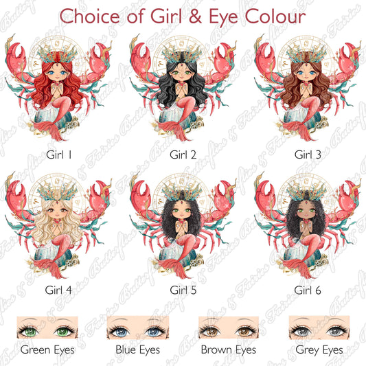 Personalised Cancer Zodiac Birthday Card – Astrology Star Sign Card – Water Crab Sign Birthday Card