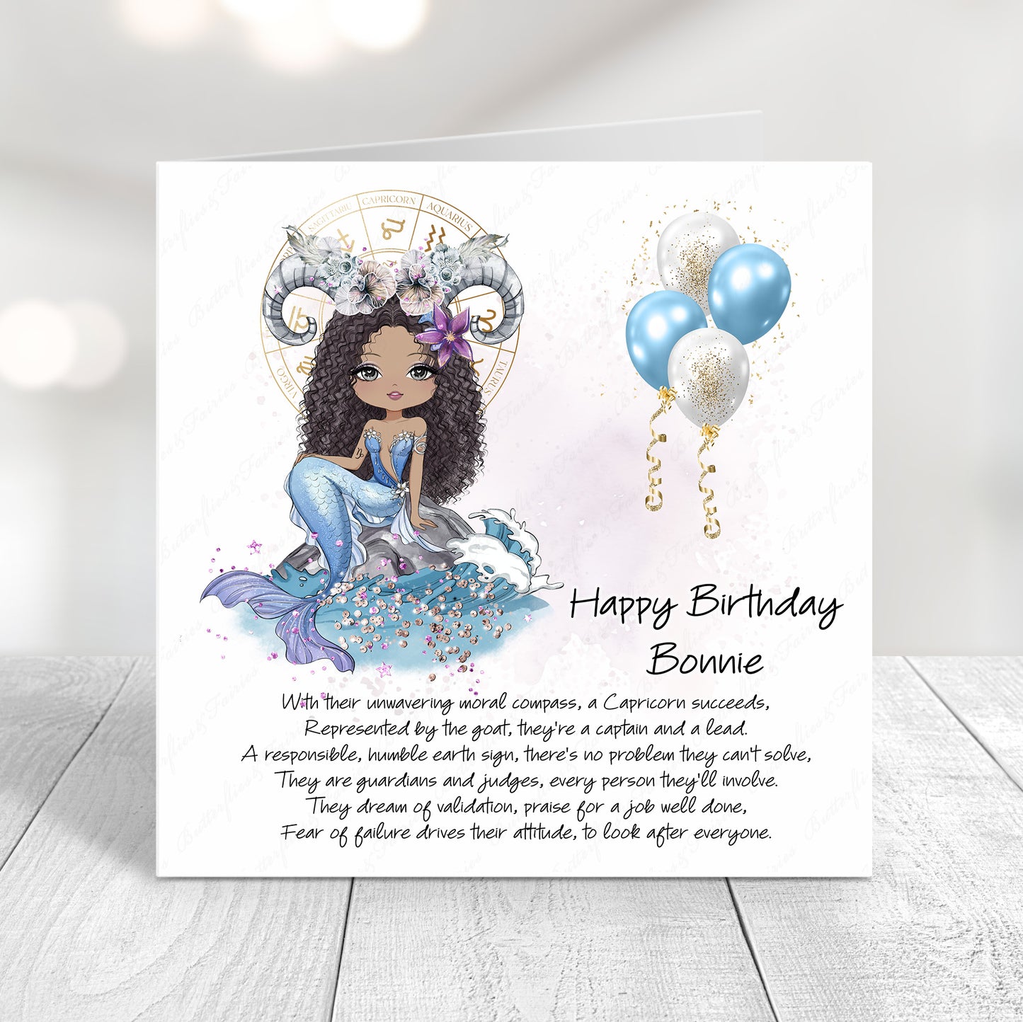 Personalised Capricorn Zodiac Birthday Card – Astrology Star Sign Card – Earth Sign Birthday Card