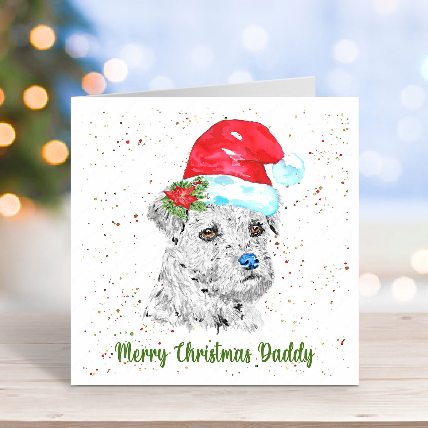 Personalised Border Terrier Dog Christmas Card