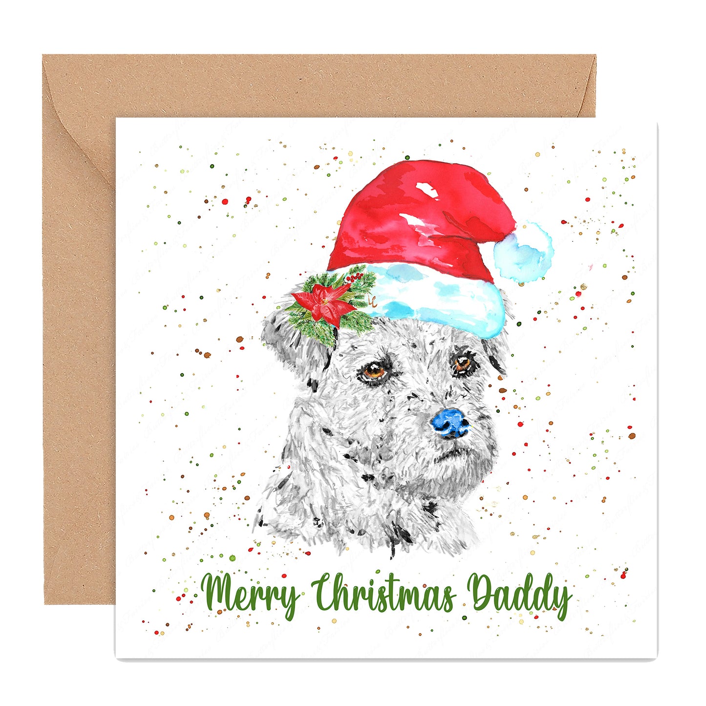 Personalised Border Terrier Dog Christmas Card