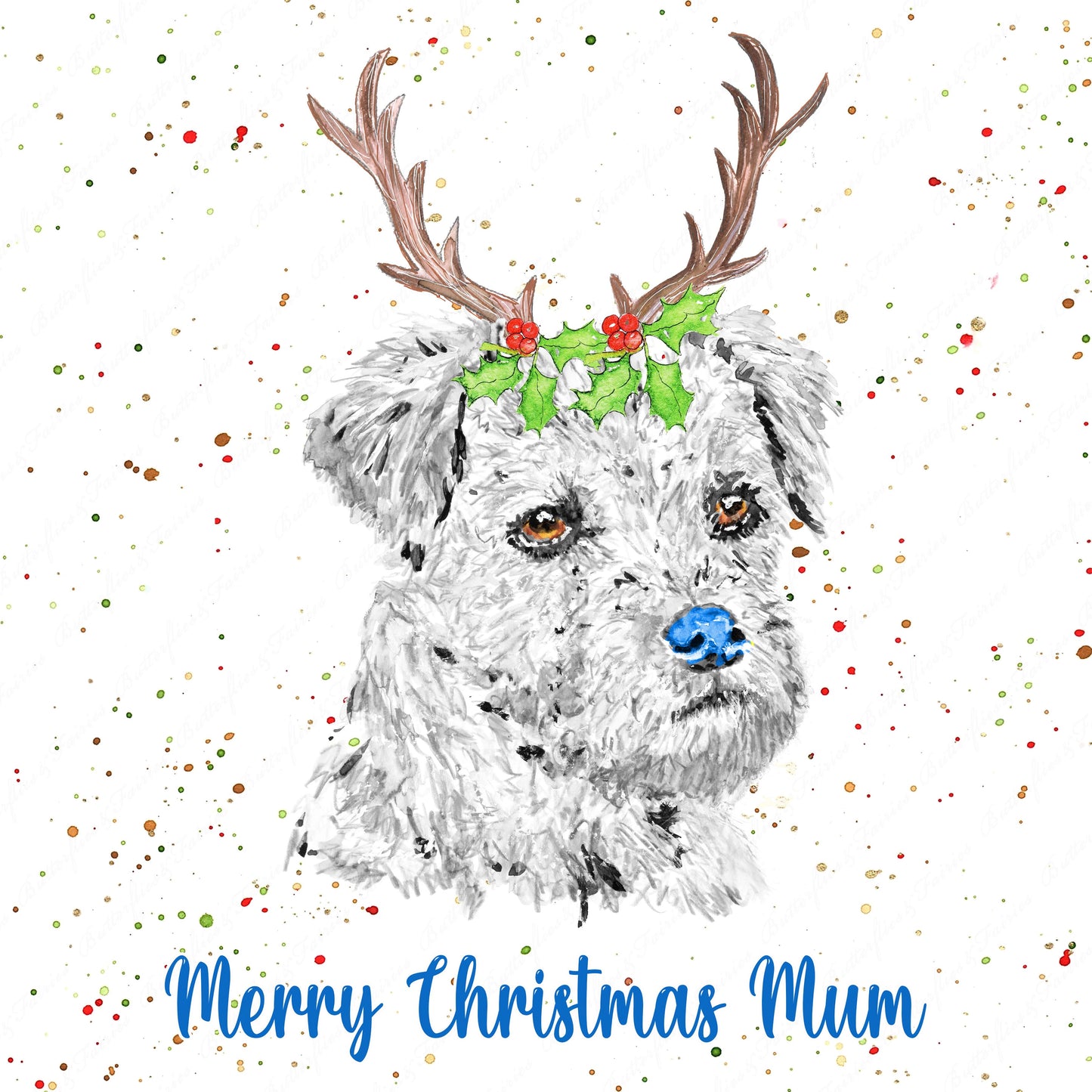 Personalised Border Terrier Dog Christmas Card