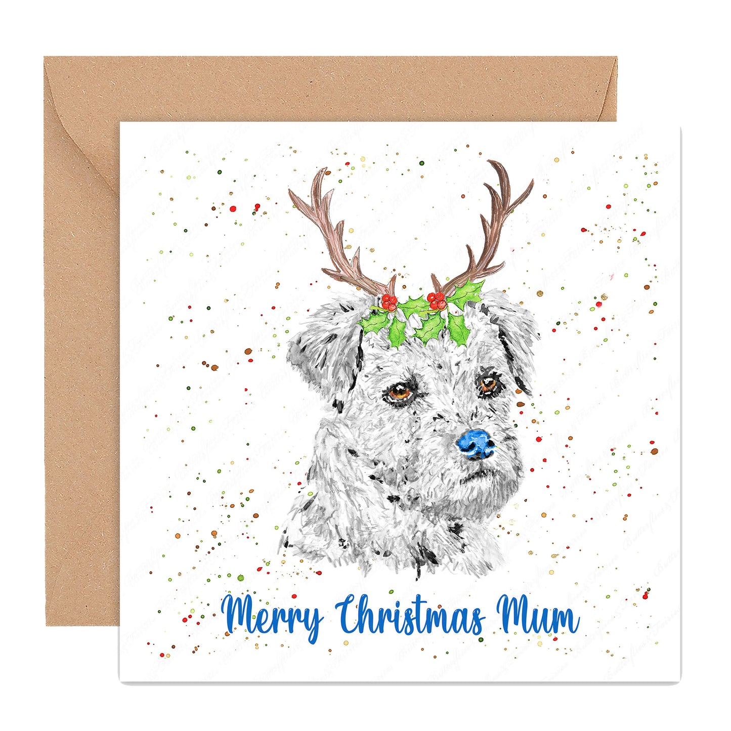 Personalised Border Terrier Dog Christmas Card