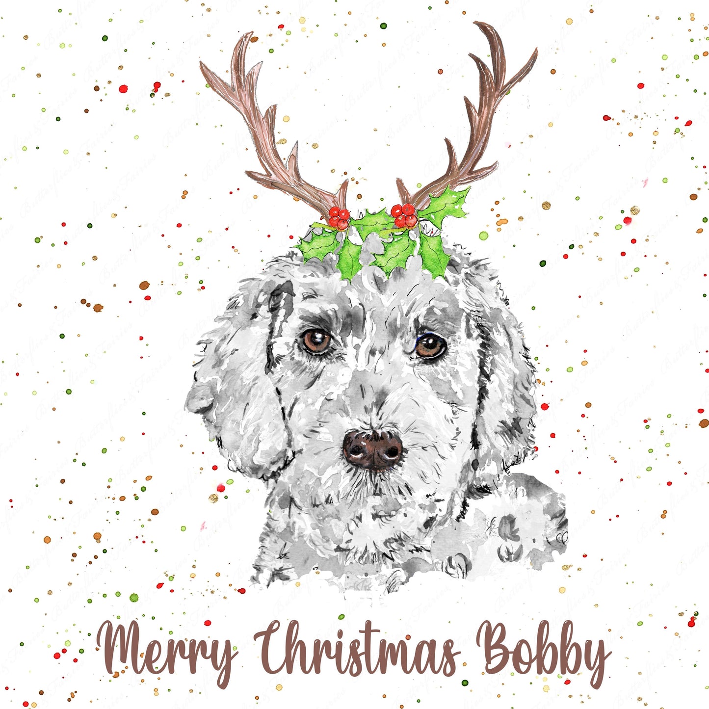 Personalised Cockapoo Christmas Card