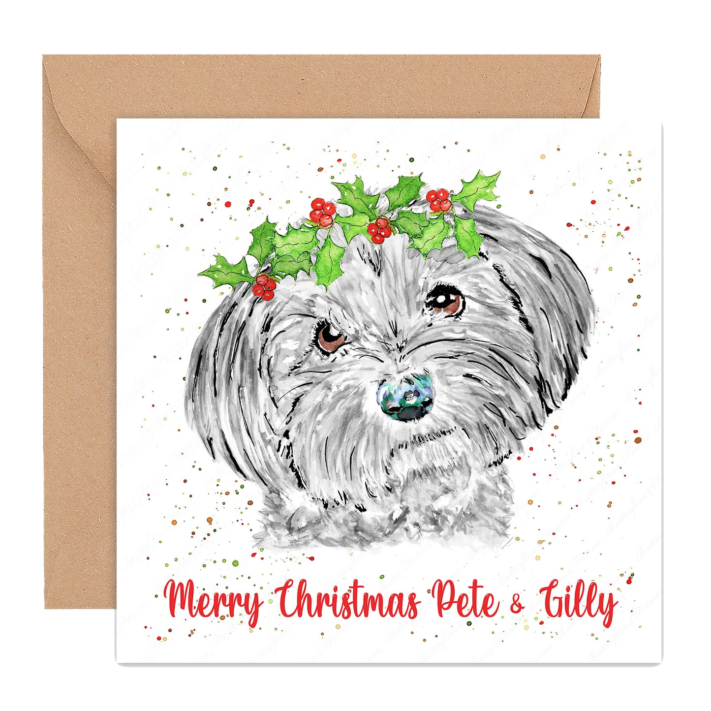 Personalised Havanese Dog Christmas Card