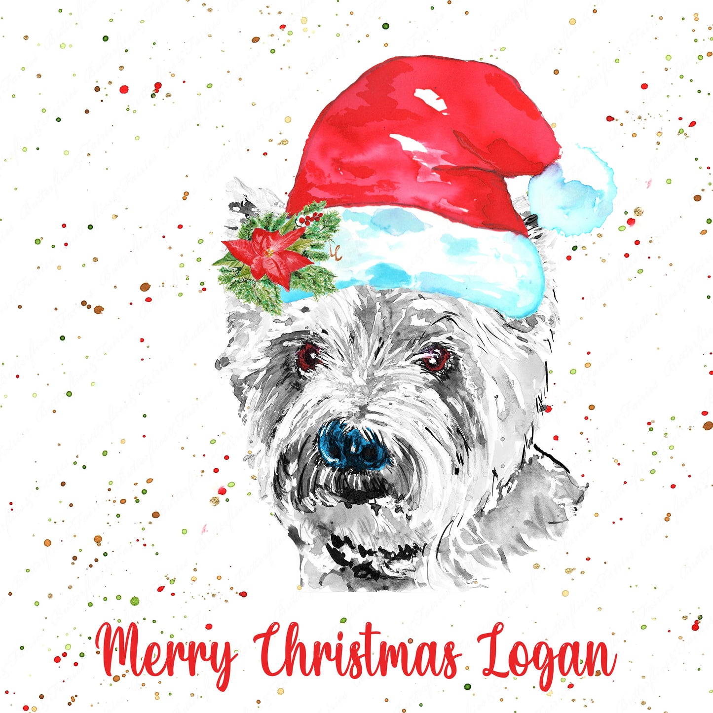 Personalised Westie West Highland Terrier Dog Christmas Card