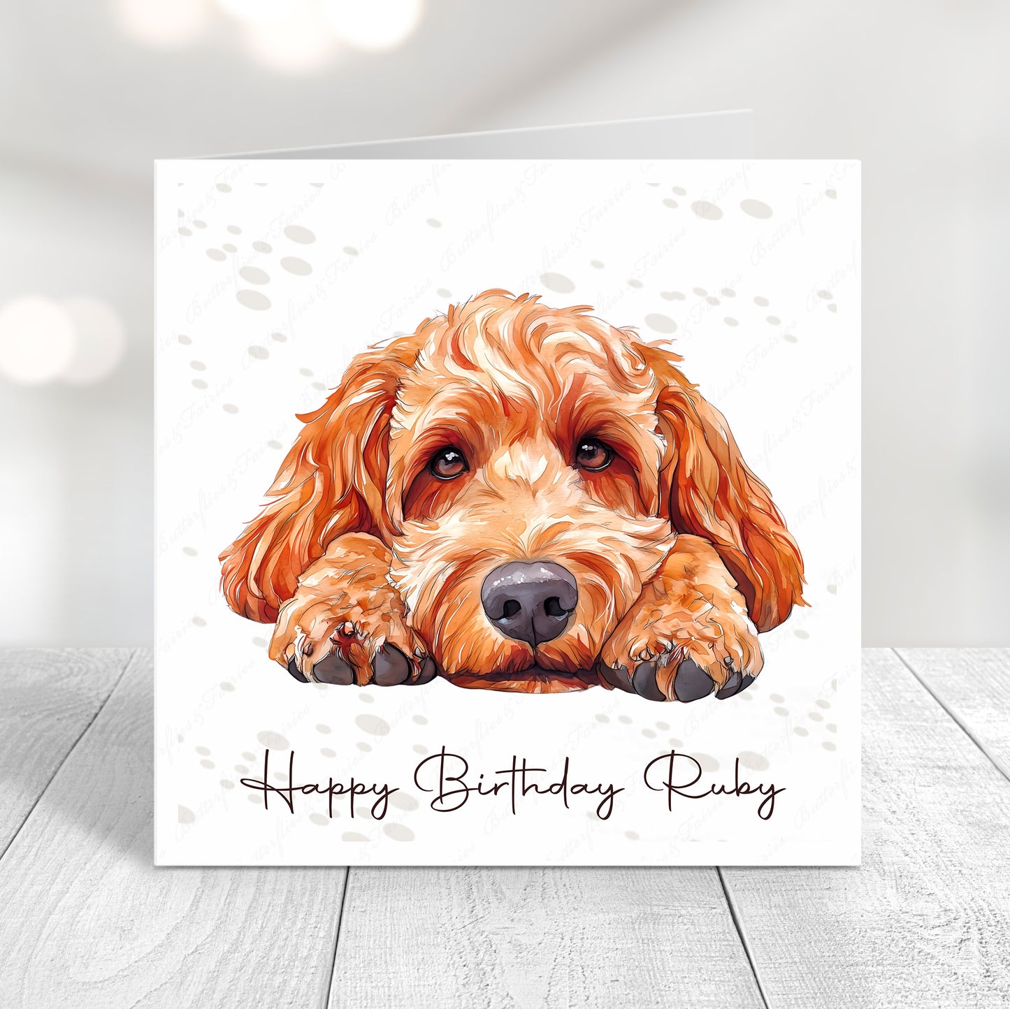 Cockapoo Personalised Birthday Card – Cute Dog Lover Card